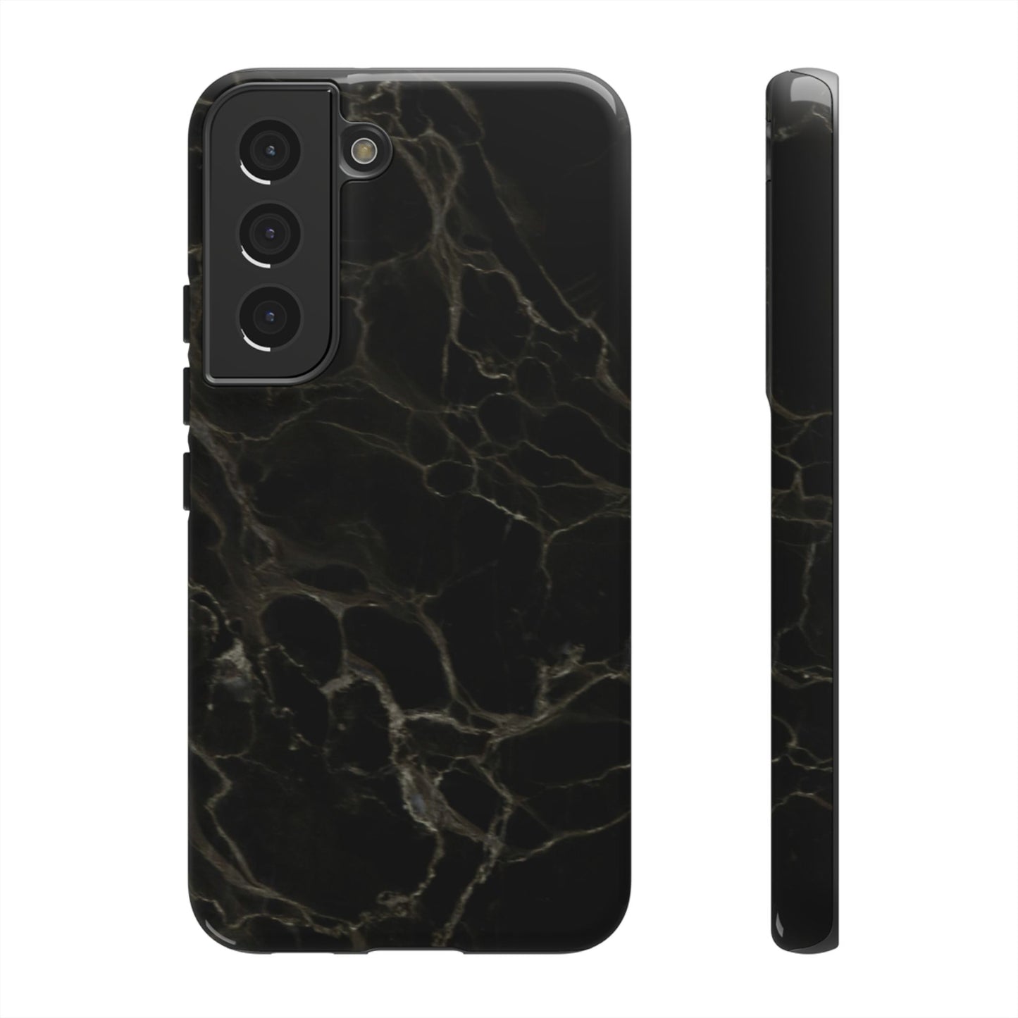 Black Gold Marble Tough Phone Case