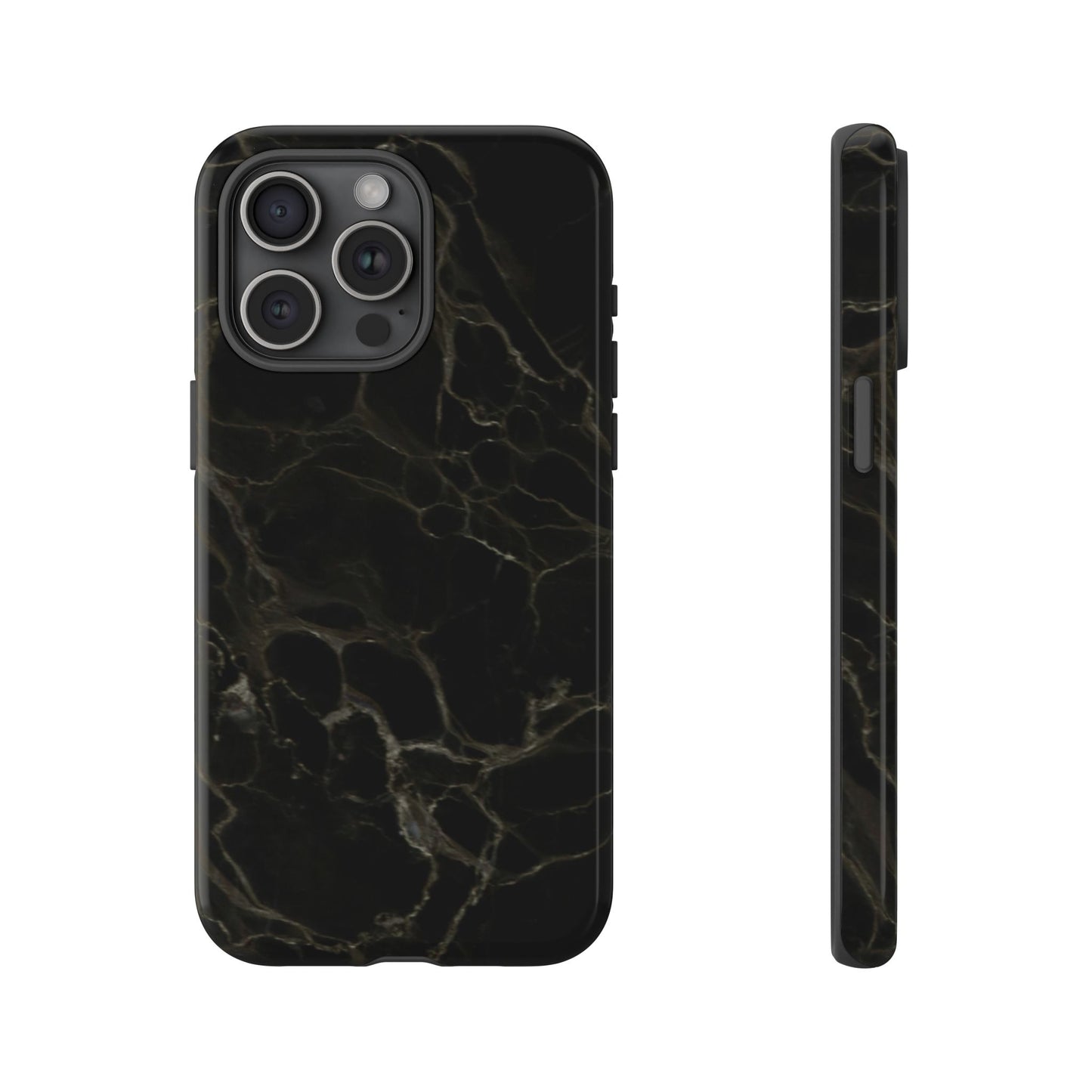 Black Gold Marble Tough Phone Case