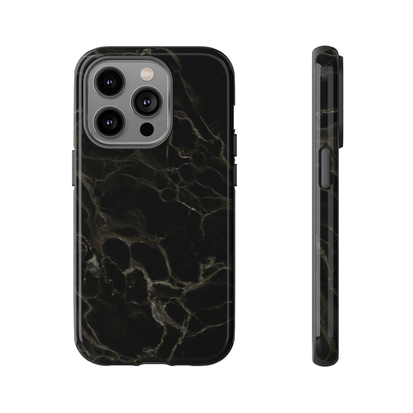 Black Gold Marble Tough Phone Case