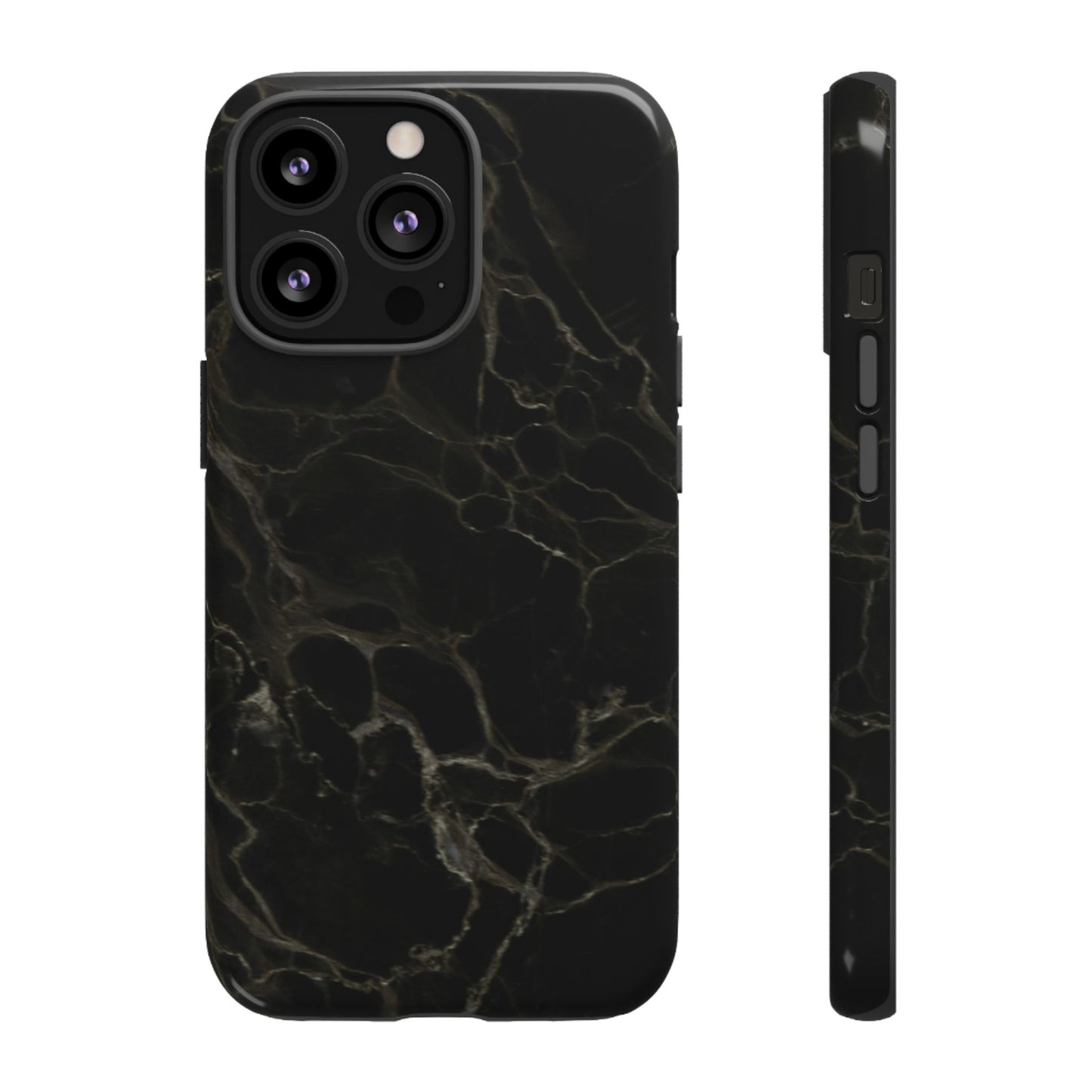Black Gold Marble Tough Phone Case
