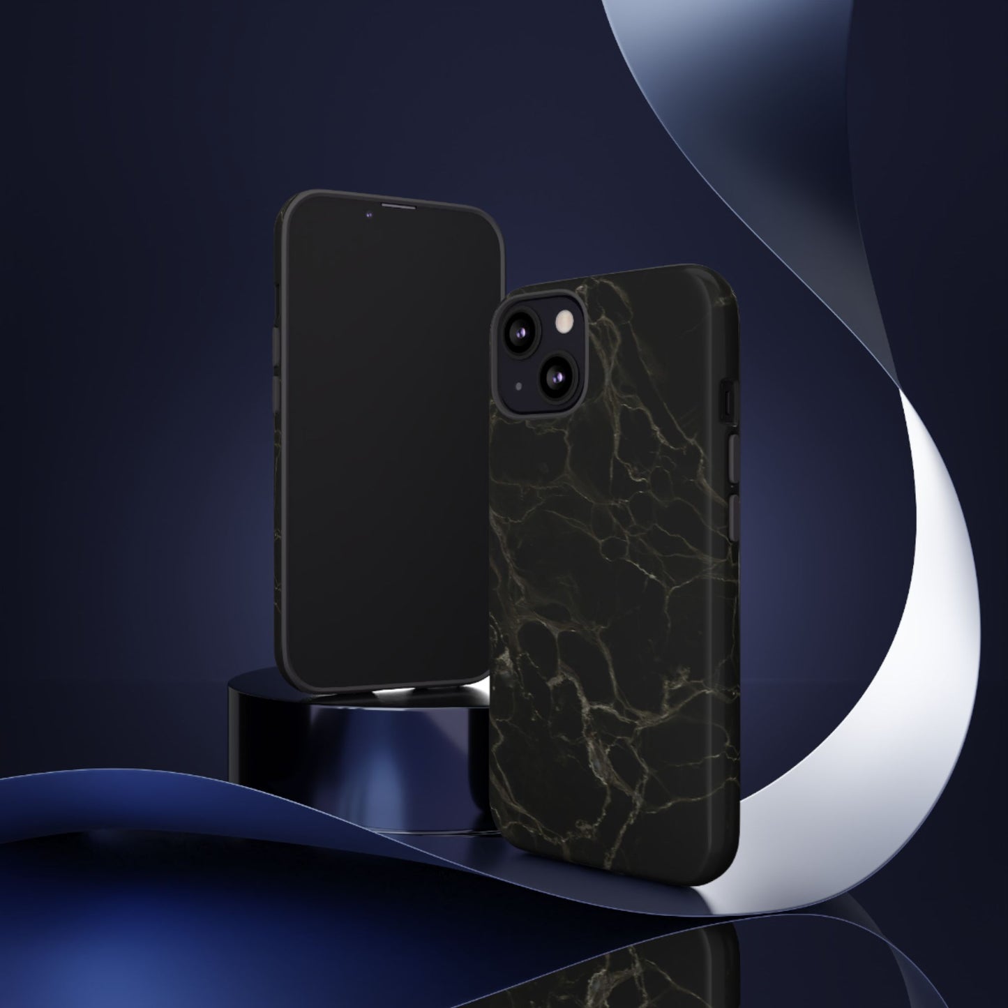Black Gold Marble Tough Phone Case