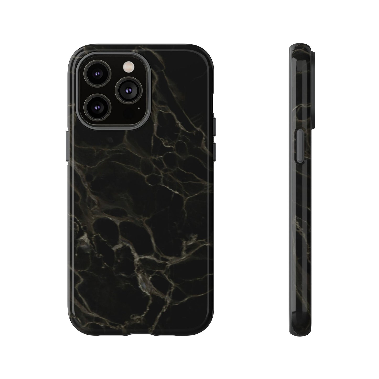 Black Gold Marble Tough Phone Case