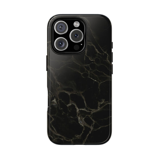 Black Gold Marble Tough Phone Case