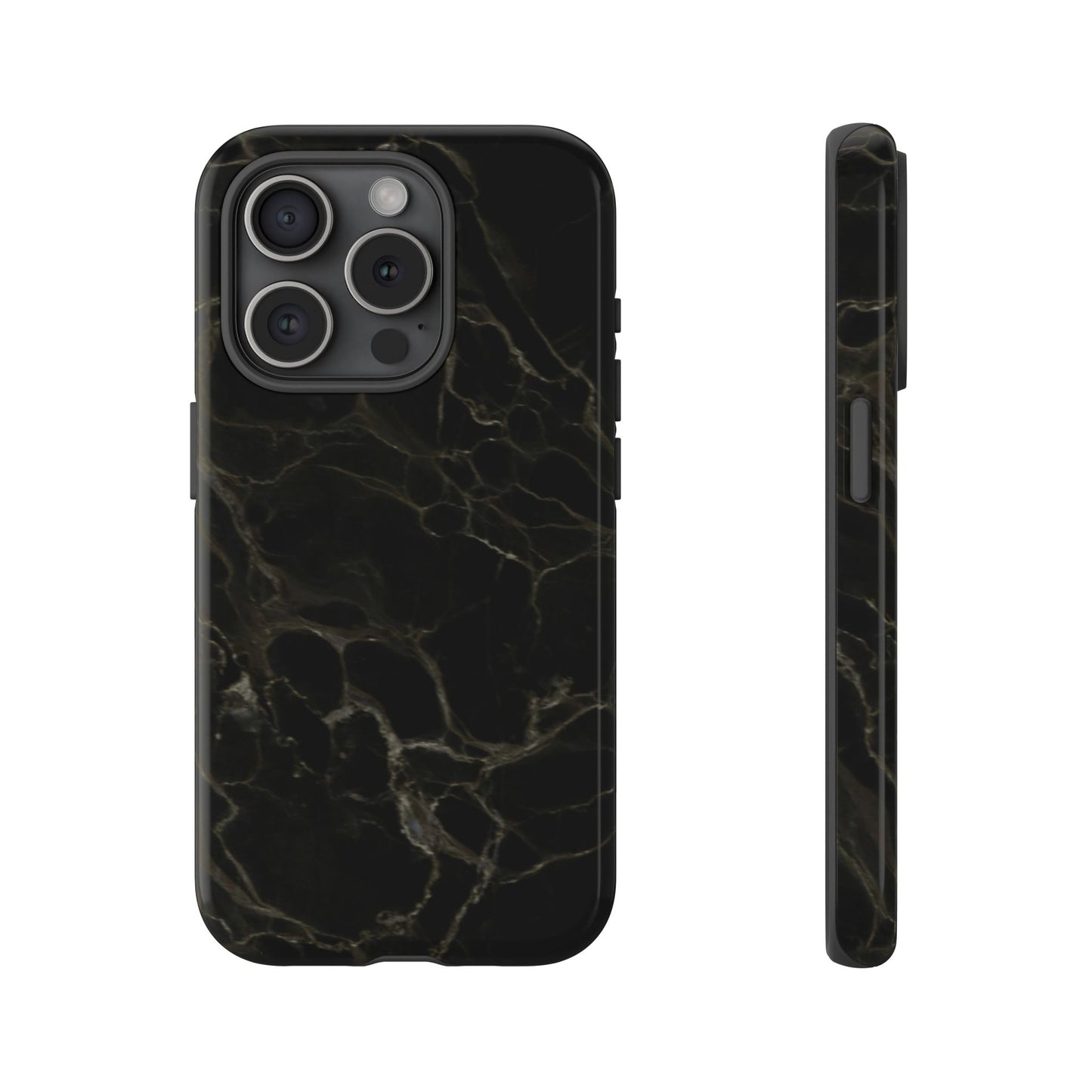 Black Gold Marble Tough Phone Case
